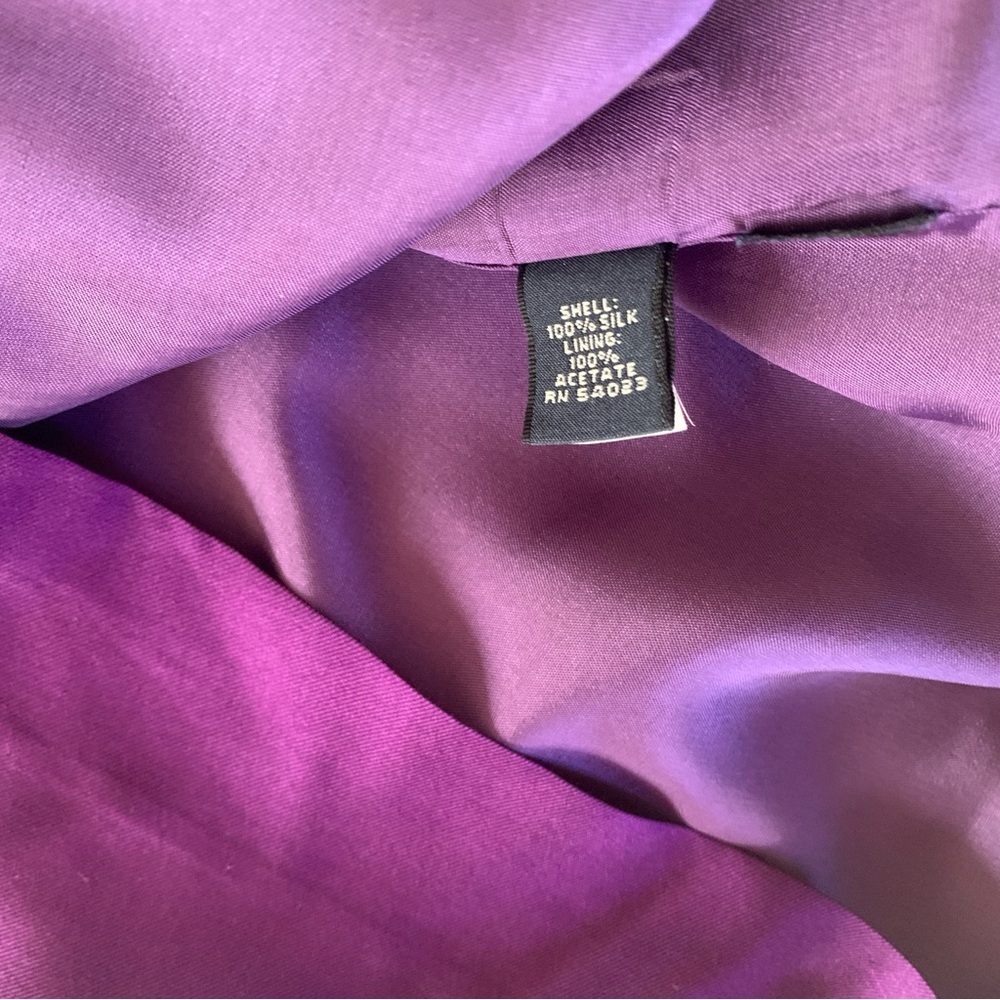 Banana Republic Purple 100% Silk Cap-Sleeve Midi Sheath Dress - Picture 5 of 7